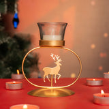 Round Reindeer Candle Holder