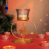 Round Reindeer Candle Holder