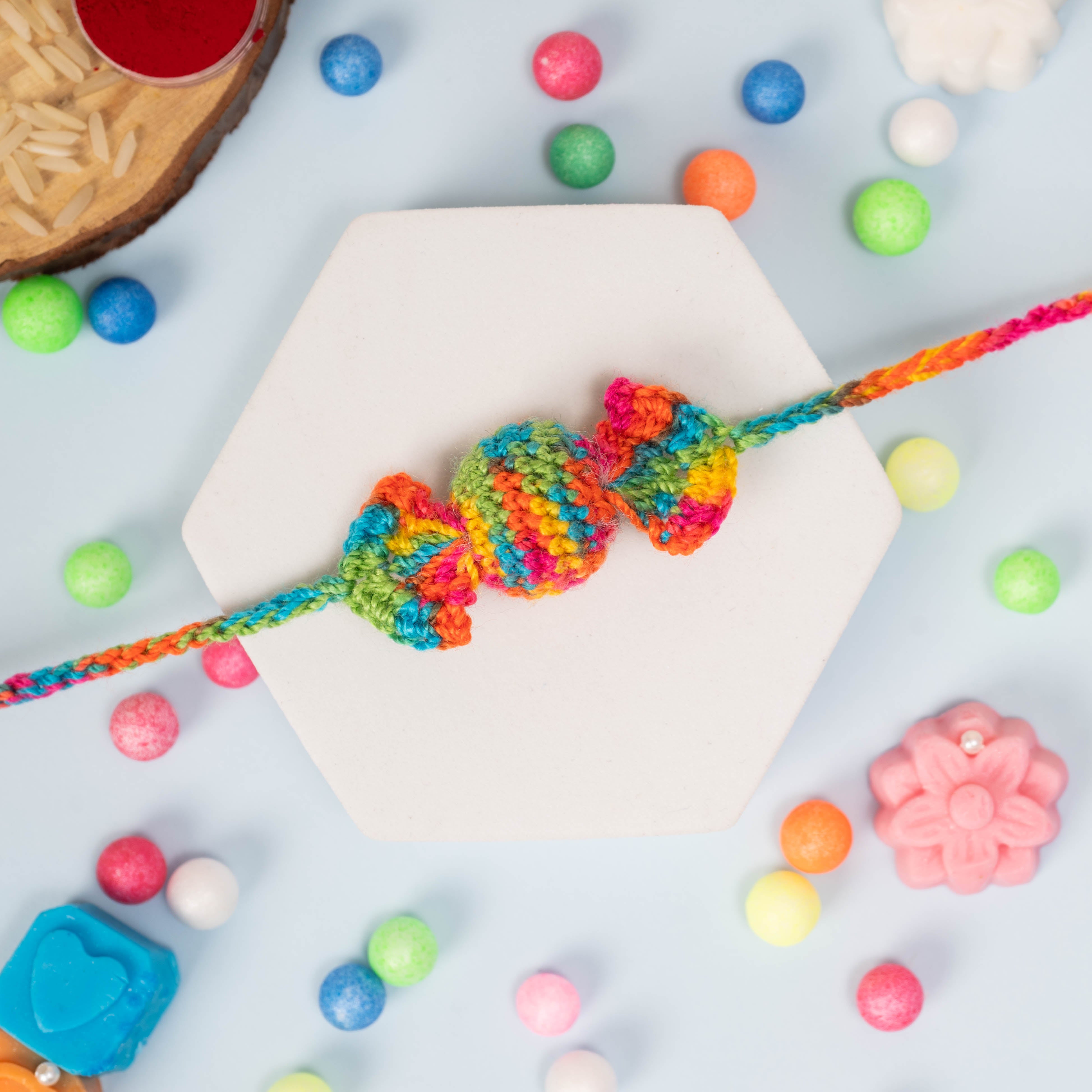 Candy Crochet Rakhi