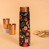 Floral Printed Copper Bottle