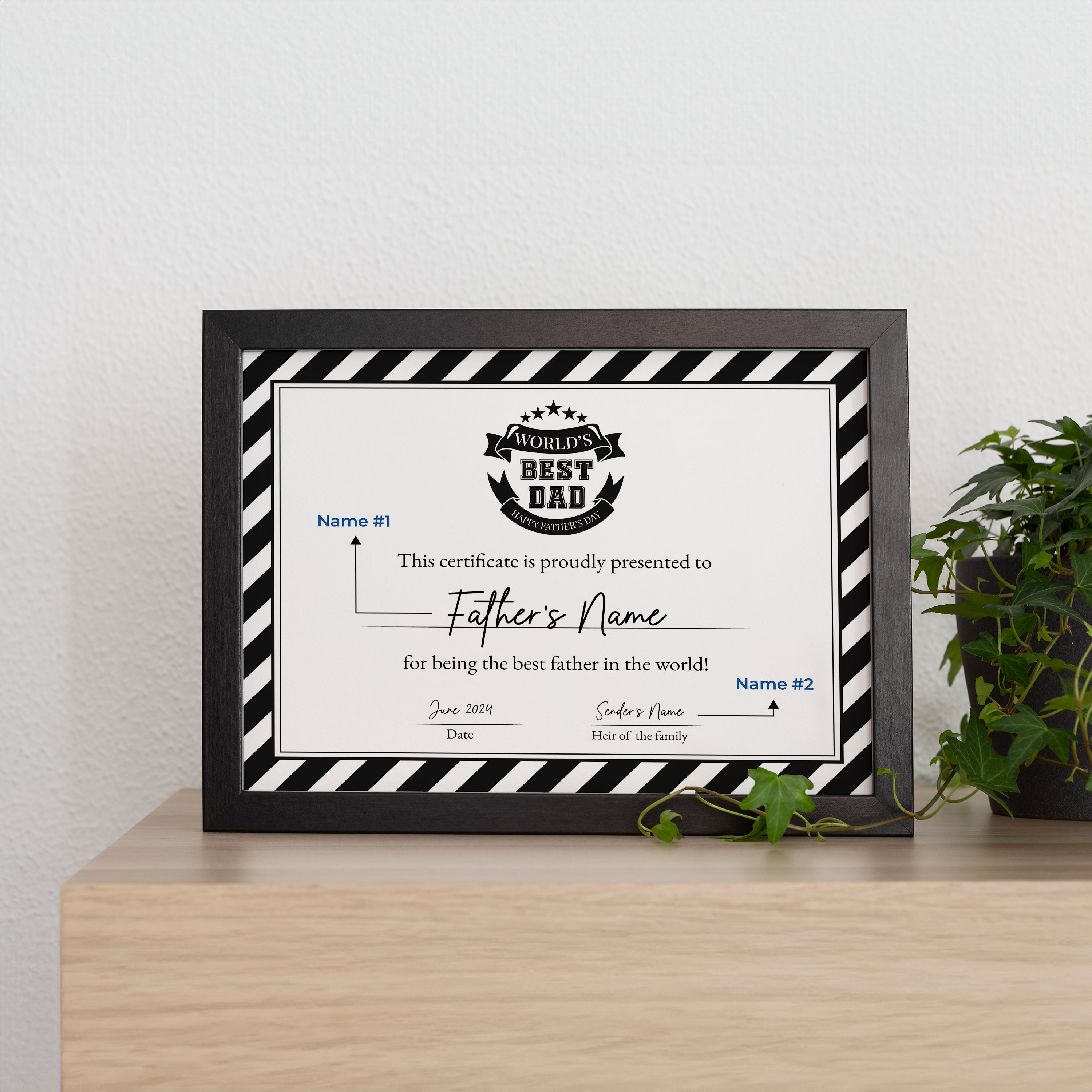 Personalized World's Best Dad Certificate