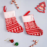 Mini Christmas Print Stocking | Set of 2