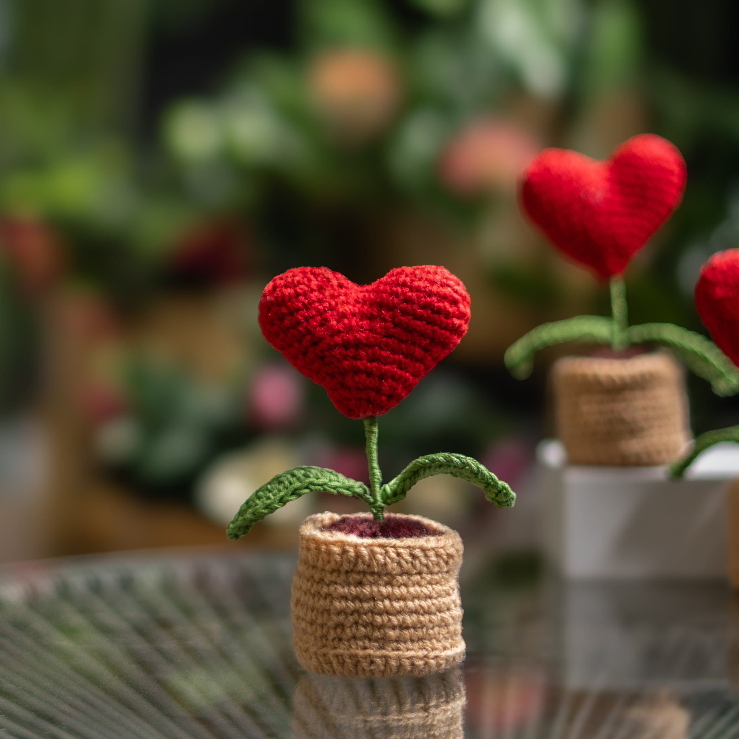 Crochet Heart Pot