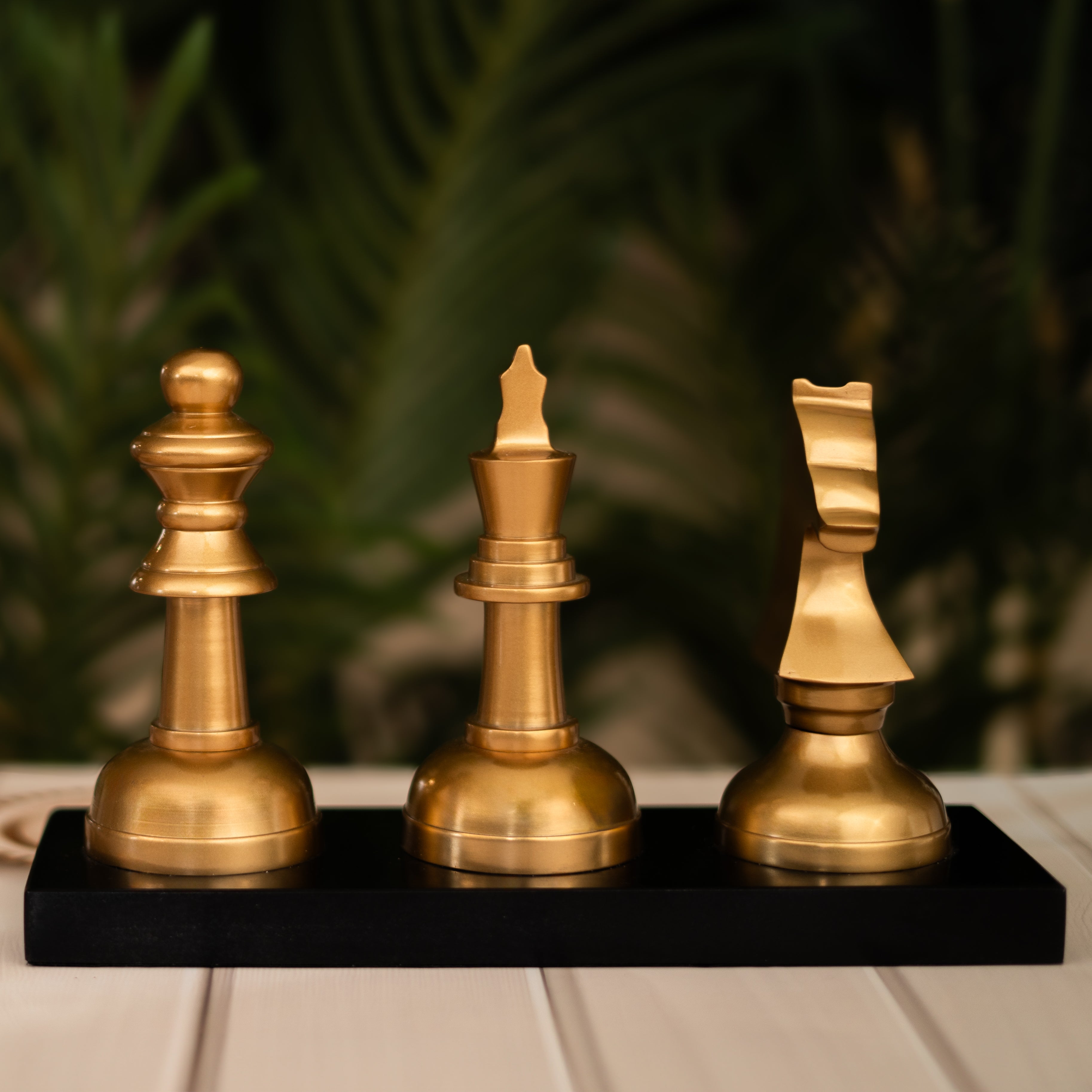 Gold Accent Chess Decor Piece