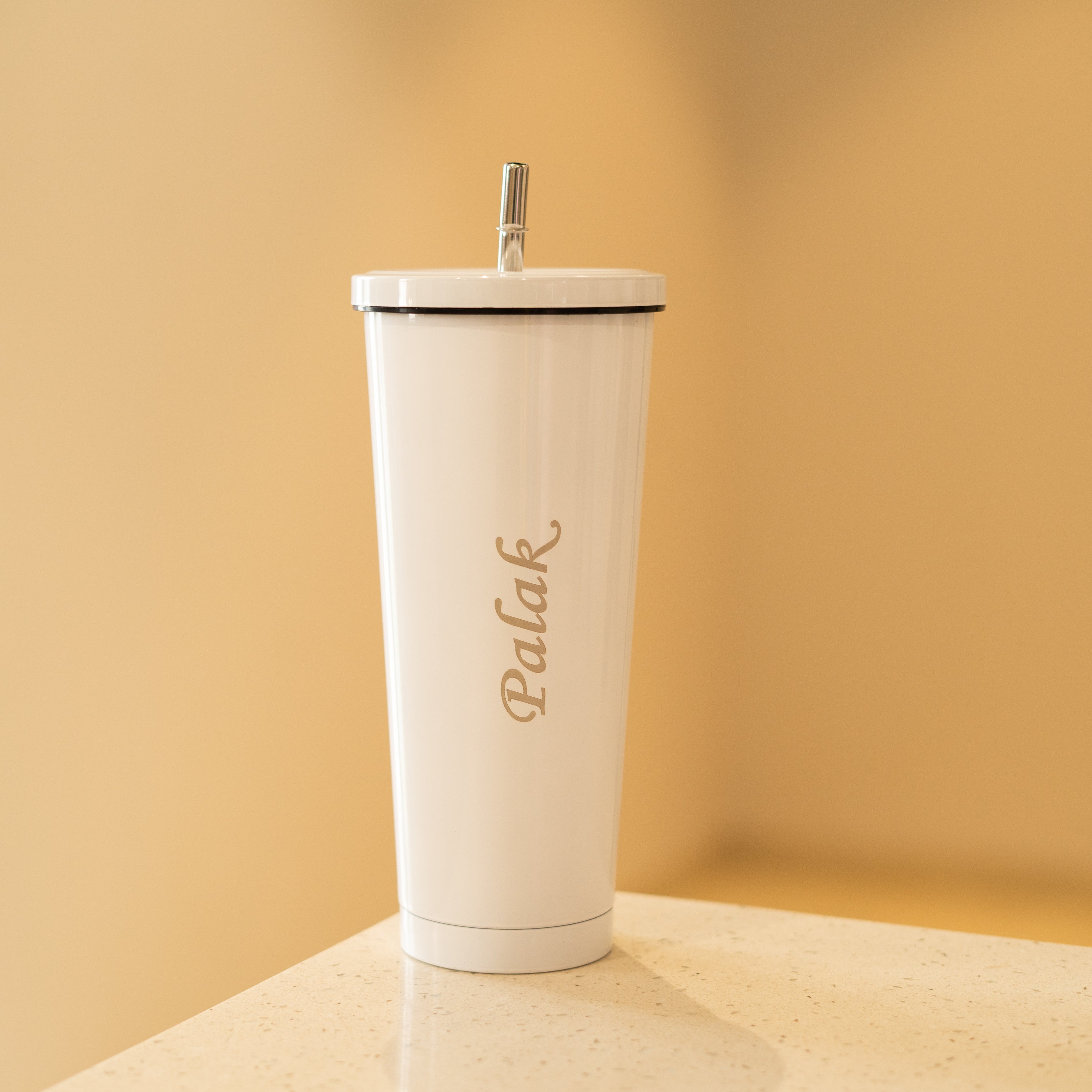 Personalized Steel Tumbler With Straw