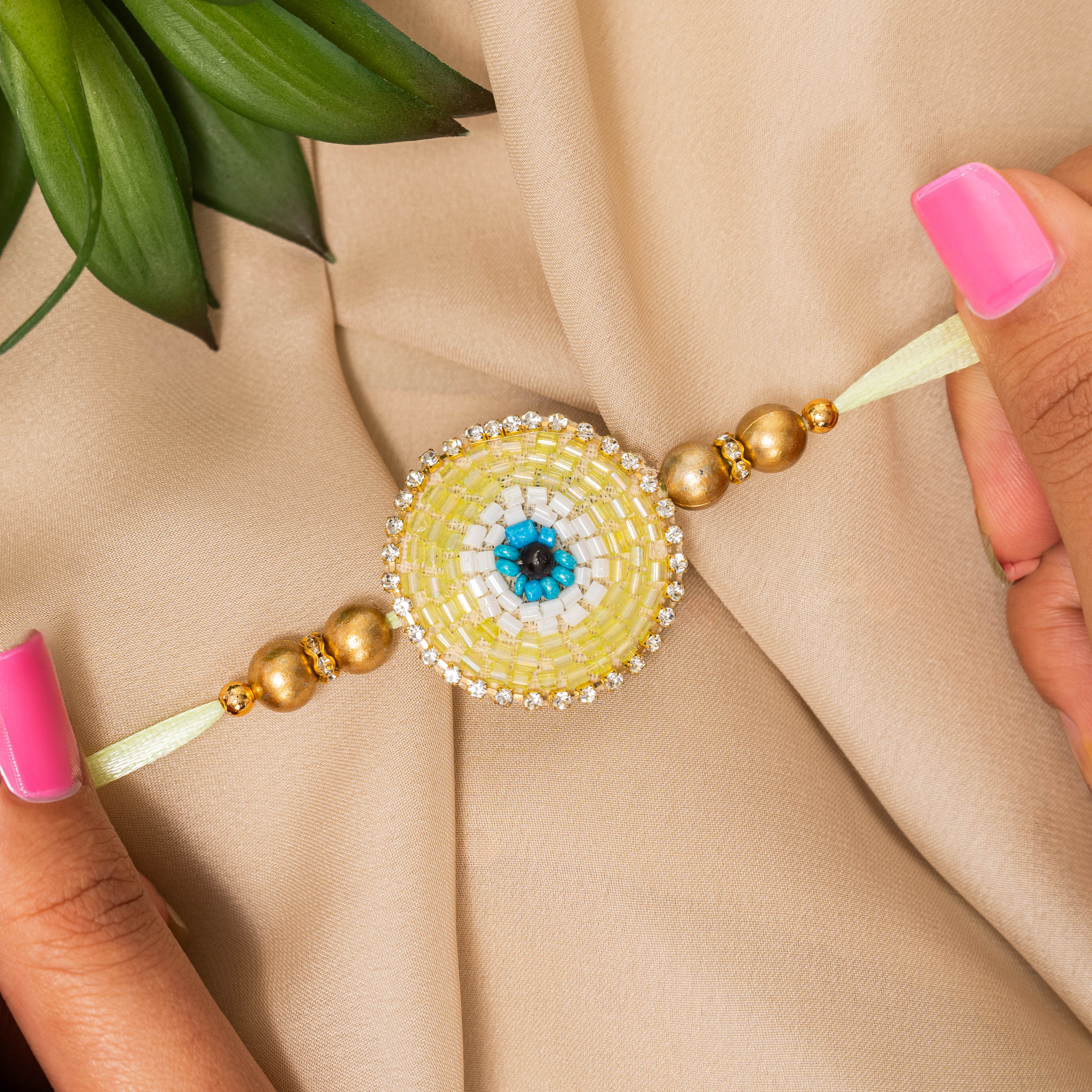 Evil Eye Rakhi Bracelet- Golden