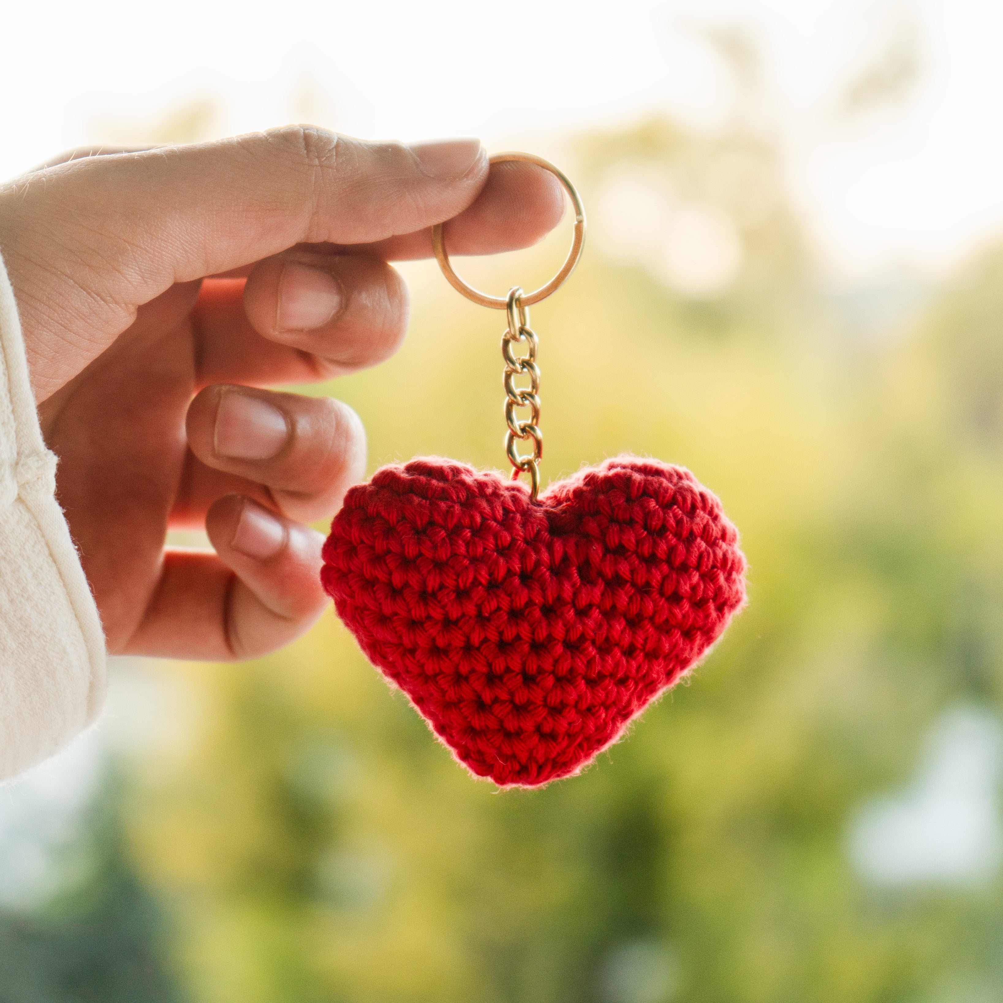 Crochet Heart Keychain