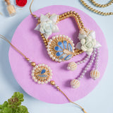 Blue and Gold Lumba Rakhi Set