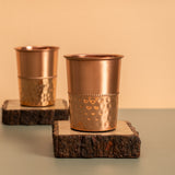 Half-Hammered Copper Glasses (Set of 2)