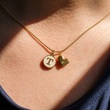 Personalized Initial Necklace with Heart Charm