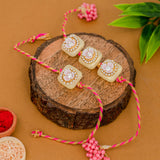 Pink and Gold Lumba Rakhi Set