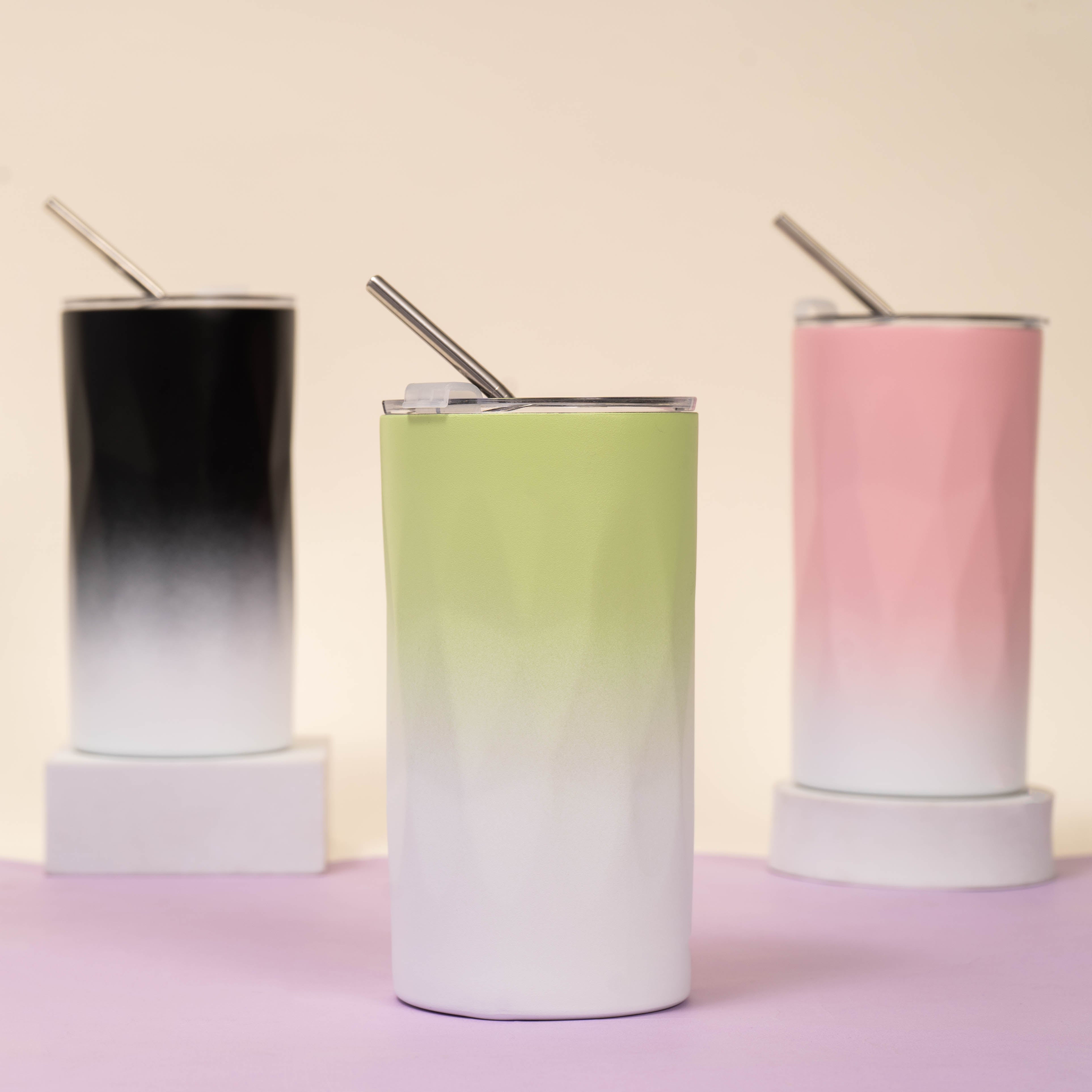 Gradient Tumbler with Lid & Straw