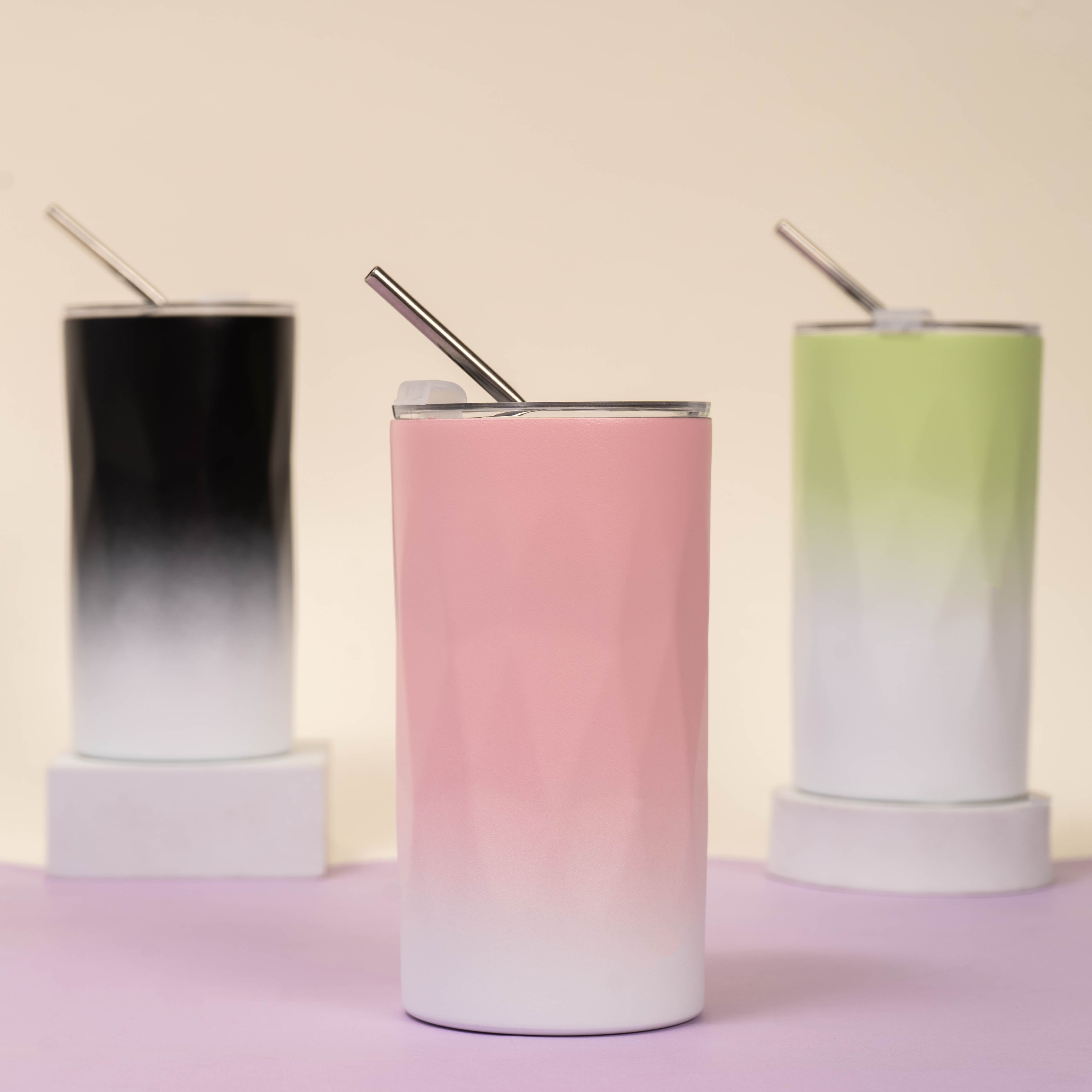 Gradient Tumbler with Lid & Straw