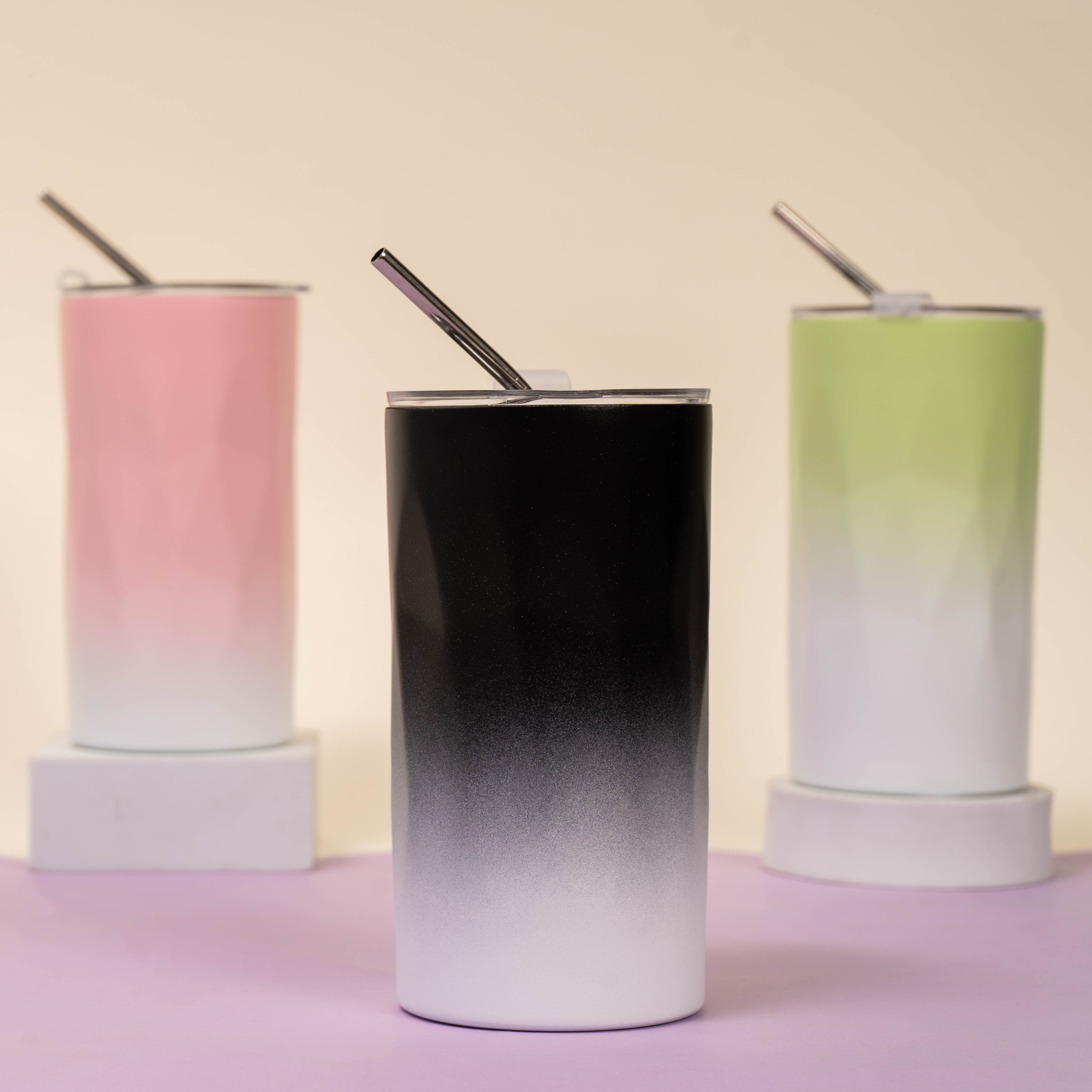 Gradient Tumbler with Lid & Straw