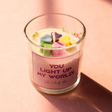 You Light Up My World' Candle