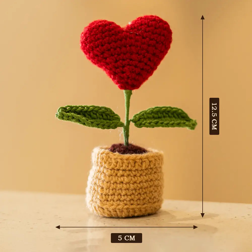 Crochet Heart Pot