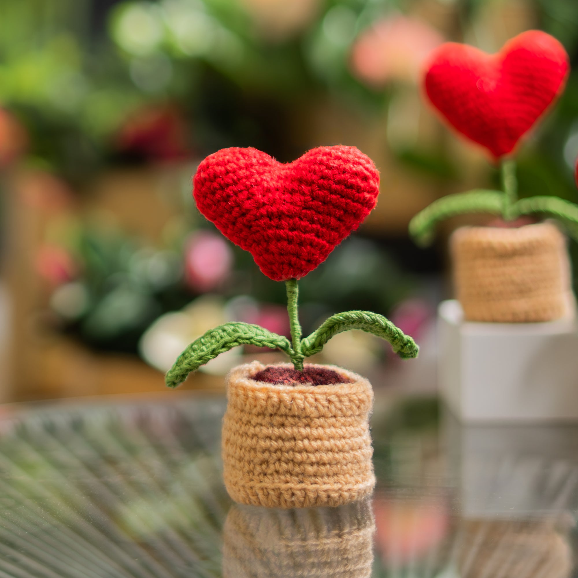 Crochet Heart Pot