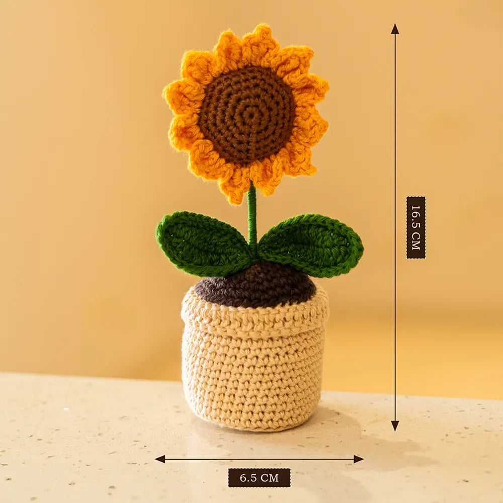 Crochet Sunflower Pot