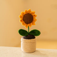 Crochet Sunflower Pot