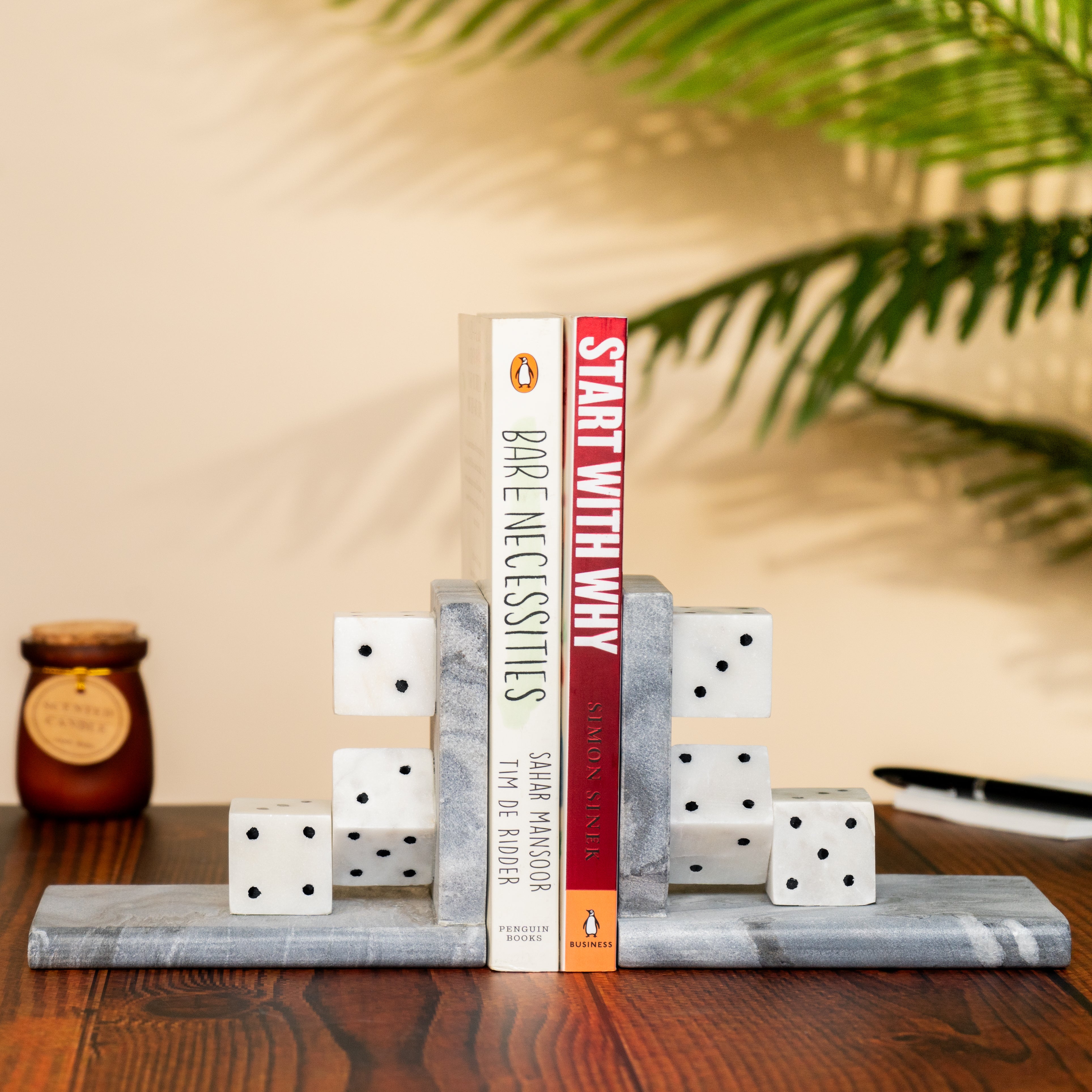 Marble Dice Bookends