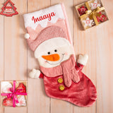 Personalized Red & White Snowman Stocking