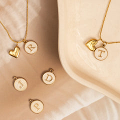 Personalized Initial Necklace with Heart Charm