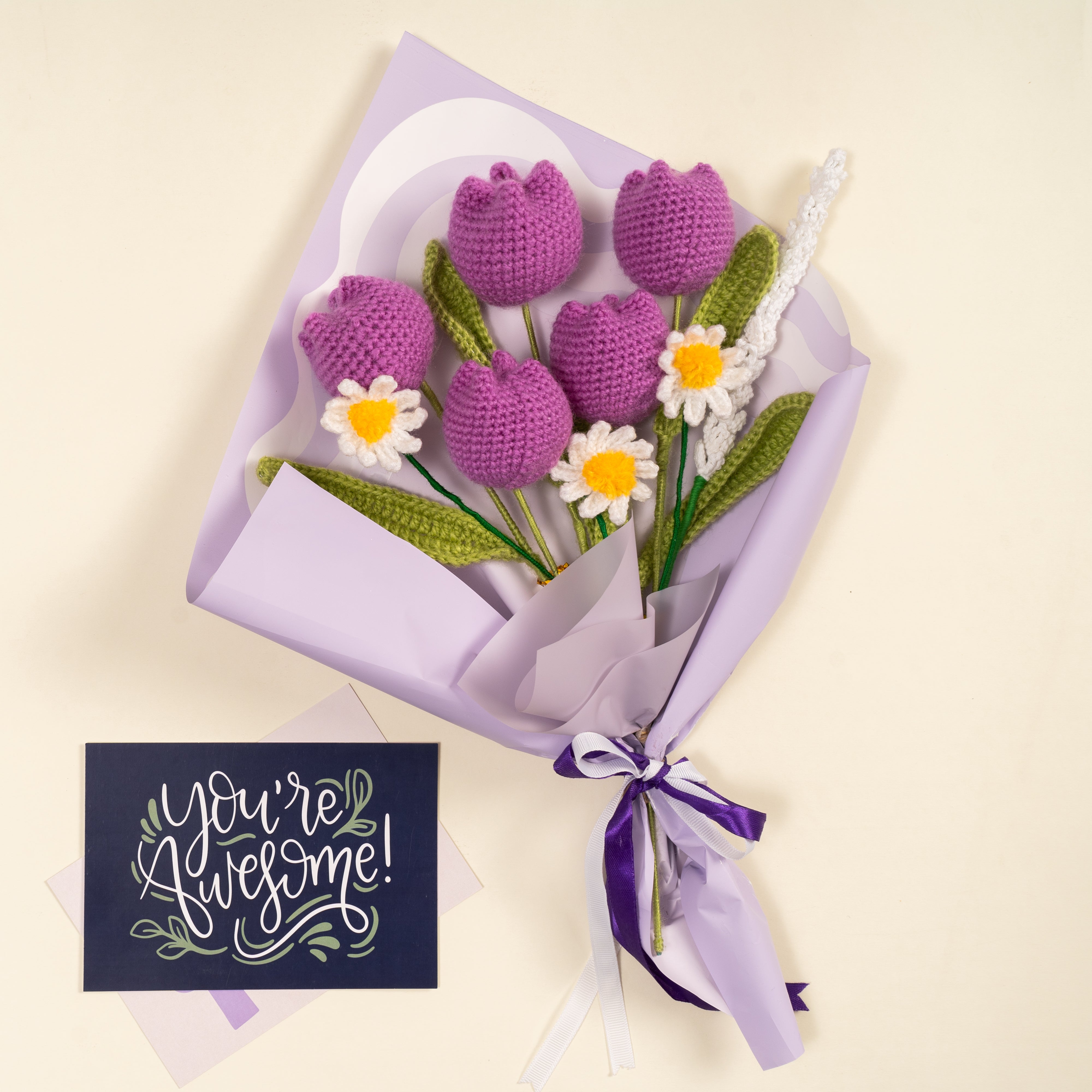 Pretty In Purple Crochet Bouquet